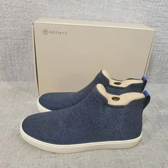 Rothy's The Chelsea Women's Size US 11.5 Metallic Lattice Ankle Boots Shoes - Picture 5 of 10